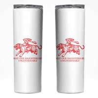 May Our Daughters Be Ungovernable Skinny Tumbler Vintage Cowgirl Hell Cat Women Empowerment