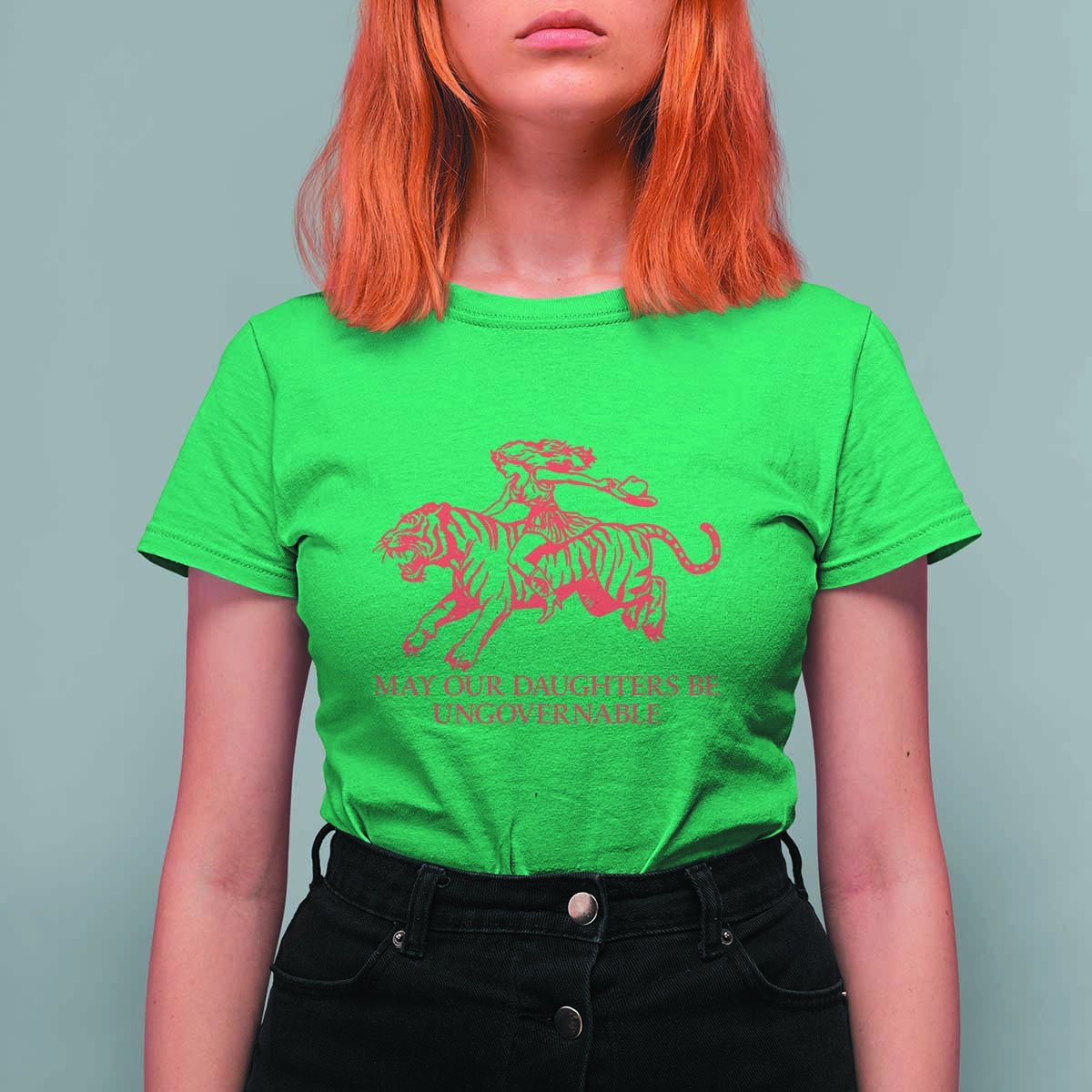 May Our Daughters Be Ungovernable T Shirt For Women Vintage Cowgirl Hell Cat Women Empowerment