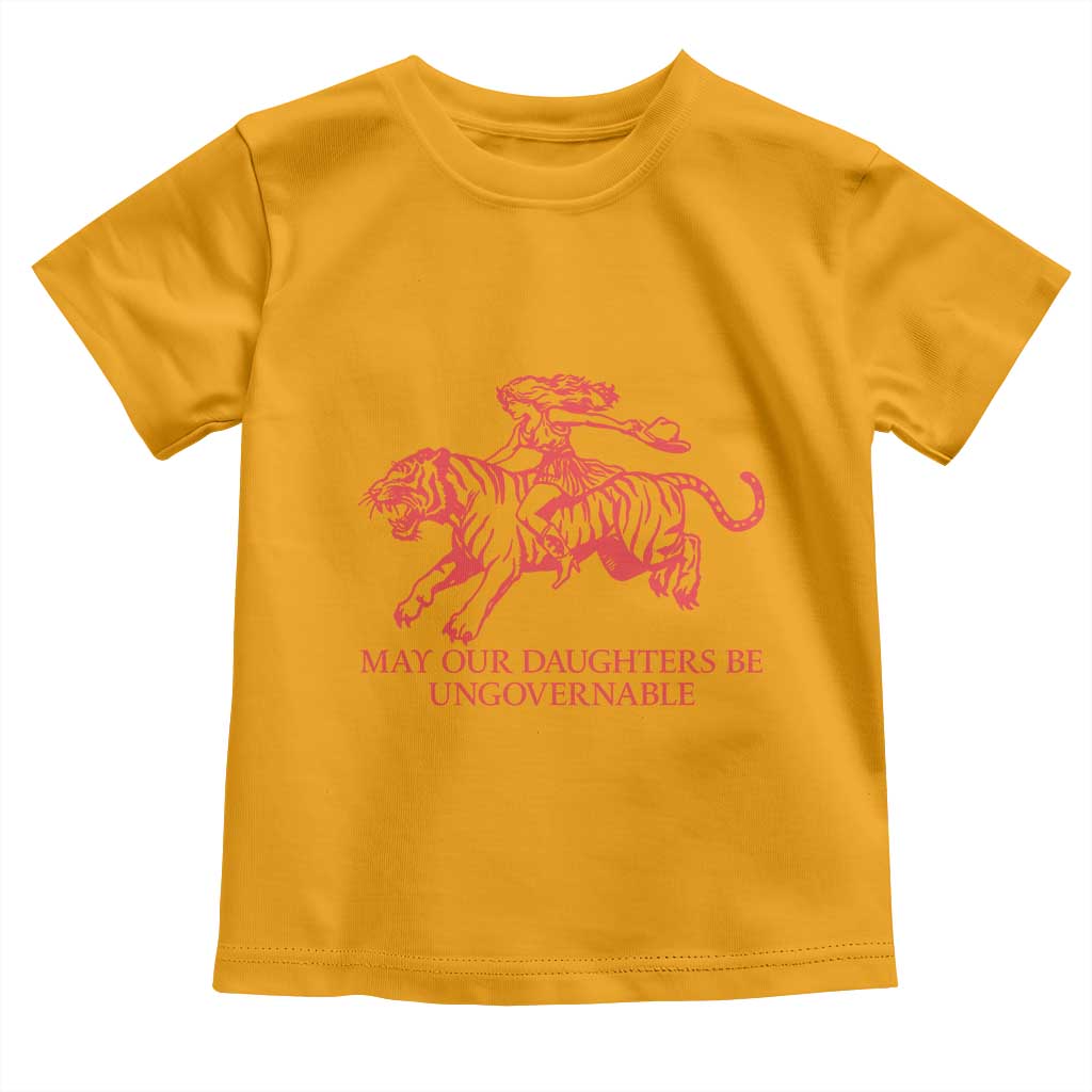 May Our Daughters Be Ungovernable Toddler T Shirt Vintage Cowgirl Hell Cat Women Empowerment