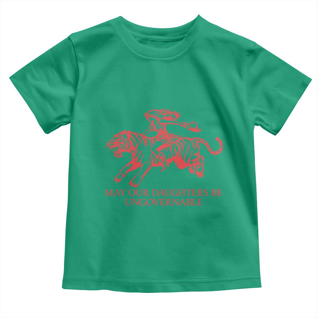 May Our Daughters Be Ungovernable Toddler T Shirt Vintage Cowgirl Hell Cat Women Empowerment