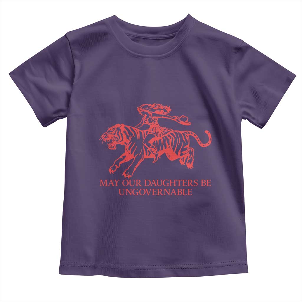 May Our Daughters Be Ungovernable Toddler T Shirt Vintage Cowgirl Hell Cat Women Empowerment