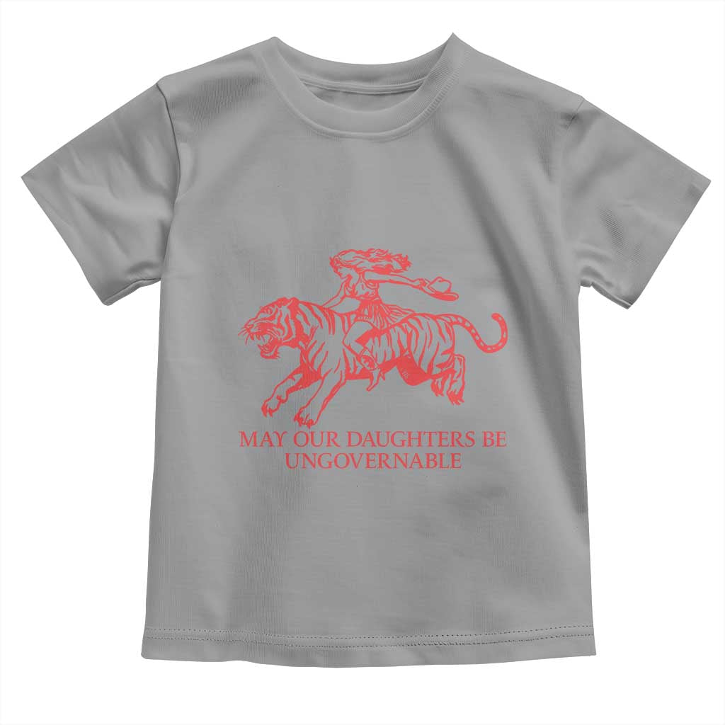 May Our Daughters Be Ungovernable Toddler T Shirt Vintage Cowgirl Hell Cat Women Empowerment