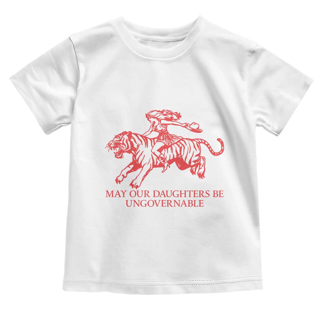 May Our Daughters Be Ungovernable Toddler T Shirt Vintage Cowgirl Hell Cat Women Empowerment