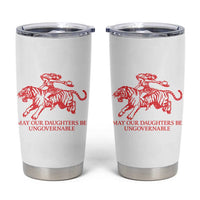 May Our Daughters Be Ungovernable Tumbler Cup Vintage Cowgirl Hell Cat Women Empowerment