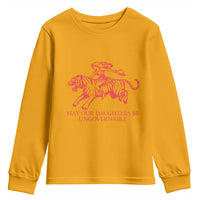 May Our Daughters Be Ungovernable Youth Sweatshirt Vintage Cowgirl Hell Cat Women Empowerment