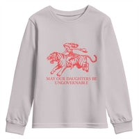May Our Daughters Be Ungovernable Youth Sweatshirt Vintage Cowgirl Hell Cat Women Empowerment