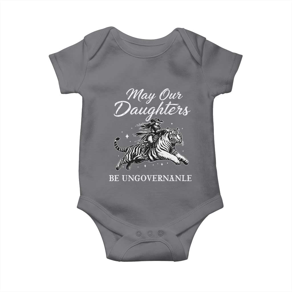 May Our Daughters Be Ungovernable Baby Onesie Cowgirl Western Cowgirl Hell Cat Women's Rights