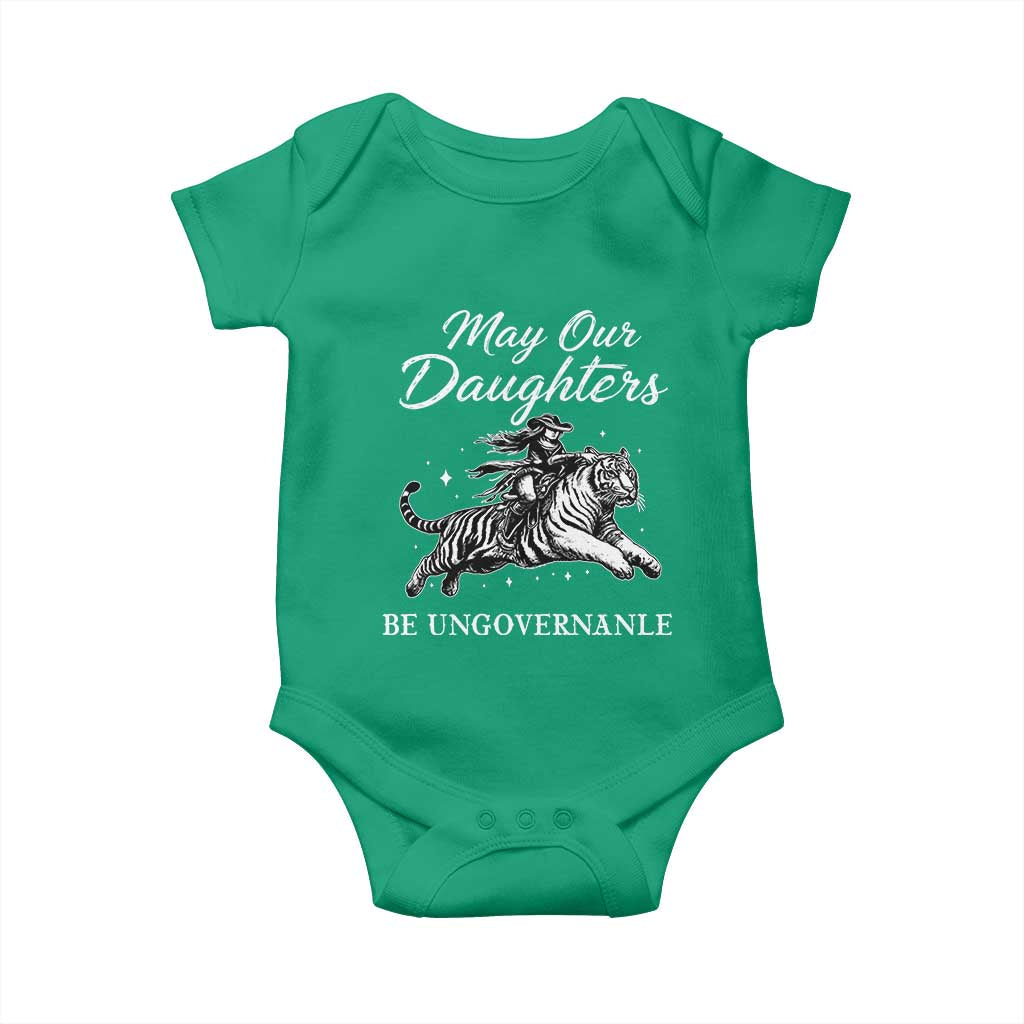 May Our Daughters Be Ungovernable Baby Onesie Cowgirl Western Cowgirl Hell Cat Women's Rights
