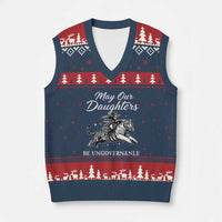 May Our Daughters Be Ungovernable V-Neck Knit Sweater Vest Cowgirl Western Cowgirl Hell Cat Women's Rights