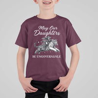 May Our Daughters Be Ungovernable T Shirt For Kid Cowgirl Western Cowgirl Hell Cat Women's Rights