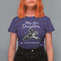 May Our Daughters Be Ungovernable T Shirt For Women Cowgirl Western Cowgirl Hell Cat Women's Rights