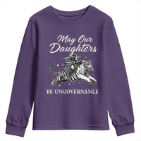 May Our Daughters Be Ungovernable Youth Sweatshirt Cowgirl Western Cowgirl Hell Cat Women's Rights