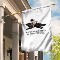 May Our Daughters Be Ungovernable Garden Flag Girl Riding Wolf Activist Feminist Protest