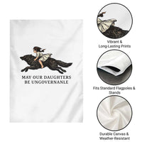 May Our Daughters Be Ungovernable Garden Flag Girl Riding Wolf Activist Feminist Protest