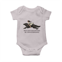 May Our Daughters Be Ungovernable Baby Onesie Girl Riding Wolf Activist Feminist Protest