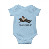 May Our Daughters Be Ungovernable Baby Onesie Girl Riding Wolf Activist Feminist Protest