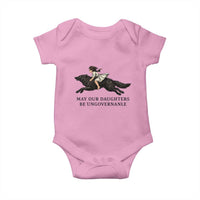 May Our Daughters Be Ungovernable Baby Onesie Girl Riding Wolf Activist Feminist Protest