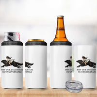 May Our Daughters Be Ungovernable 4 in 1 Can Cooler Tumbler Girl Riding Wolf Activist Feminist Protest