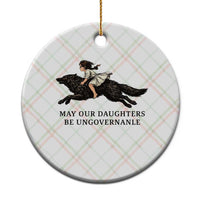 May Our Daughters Be Ungovernable Ceramic Ornament Girl Riding Wolf Activist Feminist Protest