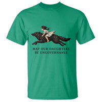 May Our Daughters Be Ungovernable T Shirt Girl Riding Wolf Activist Feminist Protest