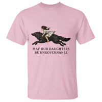 May Our Daughters Be Ungovernable T Shirt Girl Riding Wolf Activist Feminist Protest