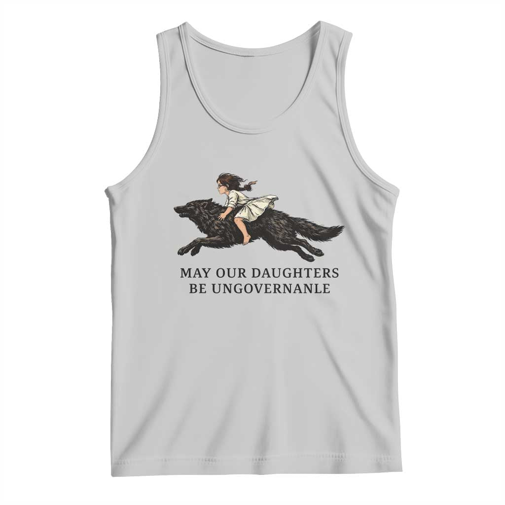 May Our Daughters Be Ungovernable Tank Top Girl Riding Wolf Activist Feminist Protest