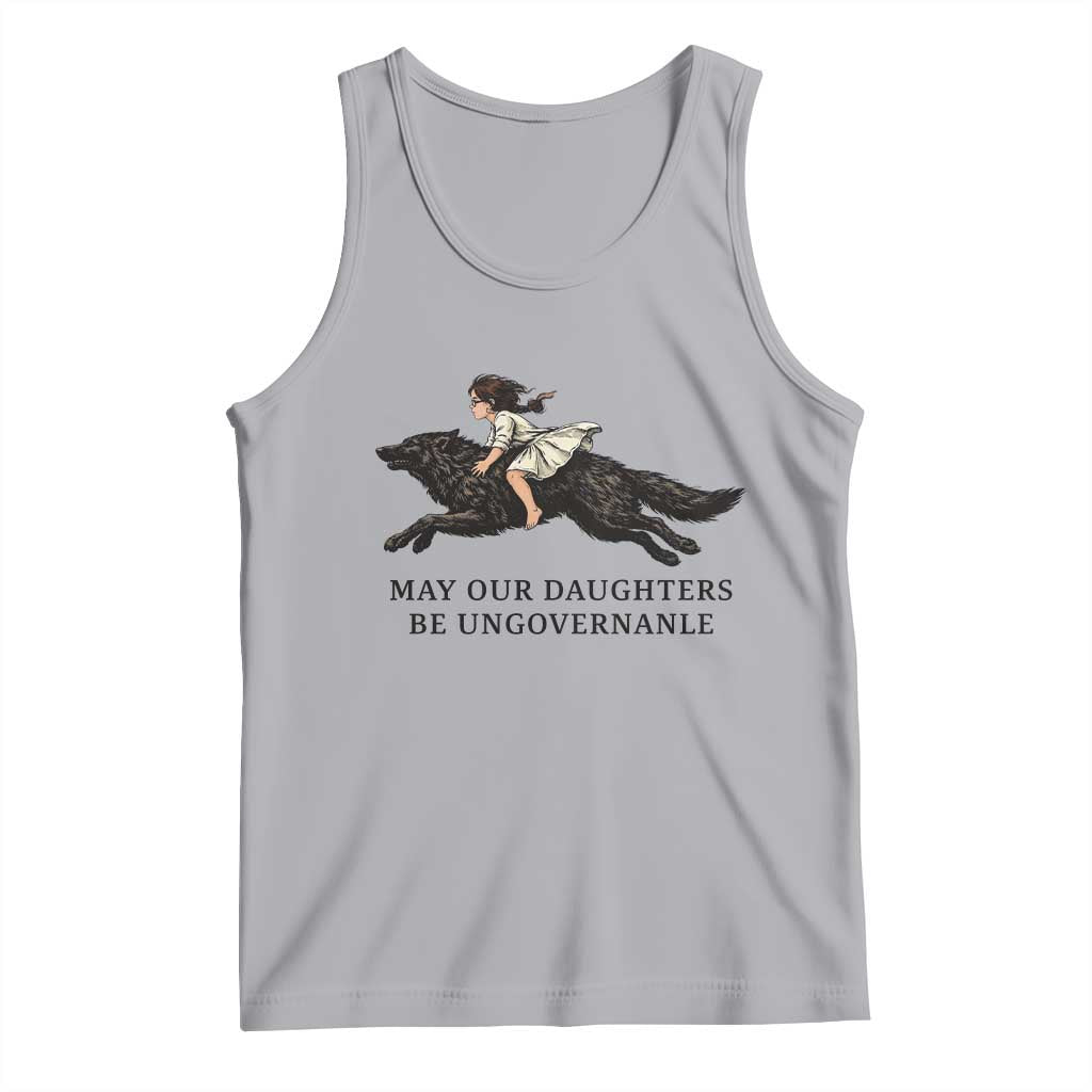 May Our Daughters Be Ungovernable Tank Top Girl Riding Wolf Activist Feminist Protest