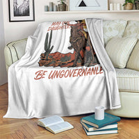 May Our Daughters Be Ungovernable Throw Blanket Retro Cowgirl Western Feminist Protest