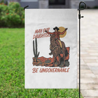 May Our Daughters Be Ungovernable Garden Flag Retro Cowgirl Western Feminist Protest