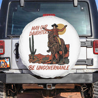 May Our Daughters Be Ungovernable Spare Tire Cover Retro Cowgirl Western Feminist Protest