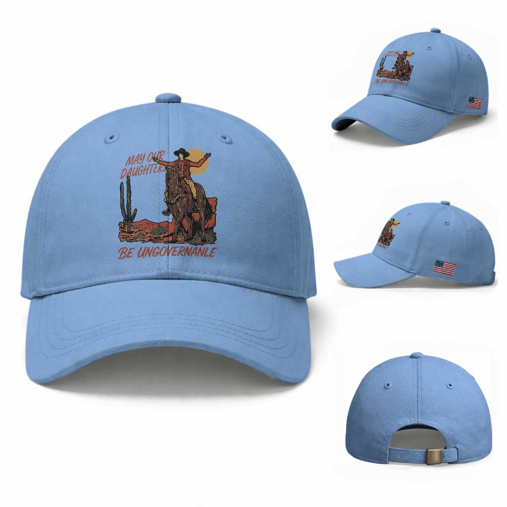 May Our Daughters Be Ungovernable Baseball Cap Retro Cowgirl Western Feminist Protest