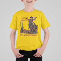 May Our Daughters Be Ungovernable T Shirt For Kid Retro Cowgirl Western Feminist Protest