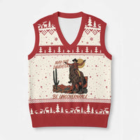 May Our Daughters Be Ungovernable V-Neck Knit Sweater Vest Retro Cowgirl Western Feminist Protest