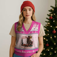 May Our Daughters Be Ungovernable V-Neck Knit Sweater Vest Retro Cowgirl Western Feminist Protest