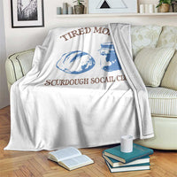 Tired Moms Sourdough Socail Club Throw Blanket Funny Baking Baker Humor