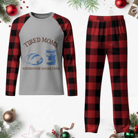 Tired Moms Sourdough Socail Club Plaid Pajama Set Funny Baking Baker Humor