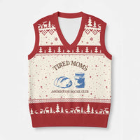 Tired Moms Sourdough Socail Club V-Neck Knit Sweater Vest Funny Baking Baker Humor