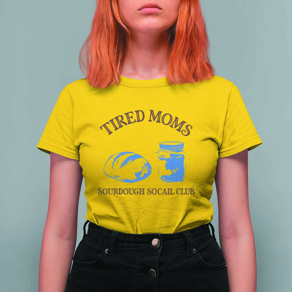 Tired Moms Sourdough Socail Club T Shirt For Women Funny Baking Baker Humor