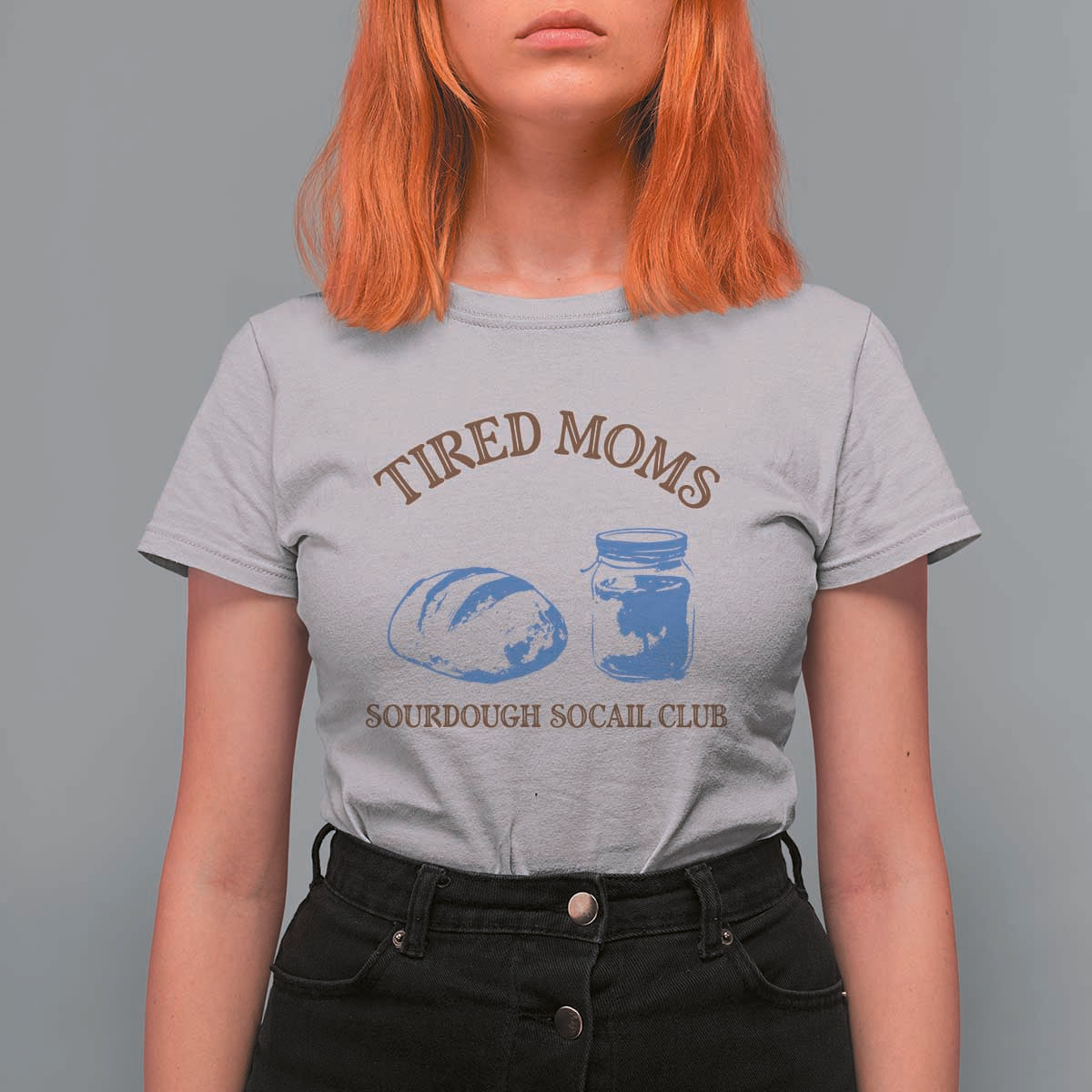 Tired Moms Sourdough Socail Club T Shirt For Women Funny Baking Baker Humor