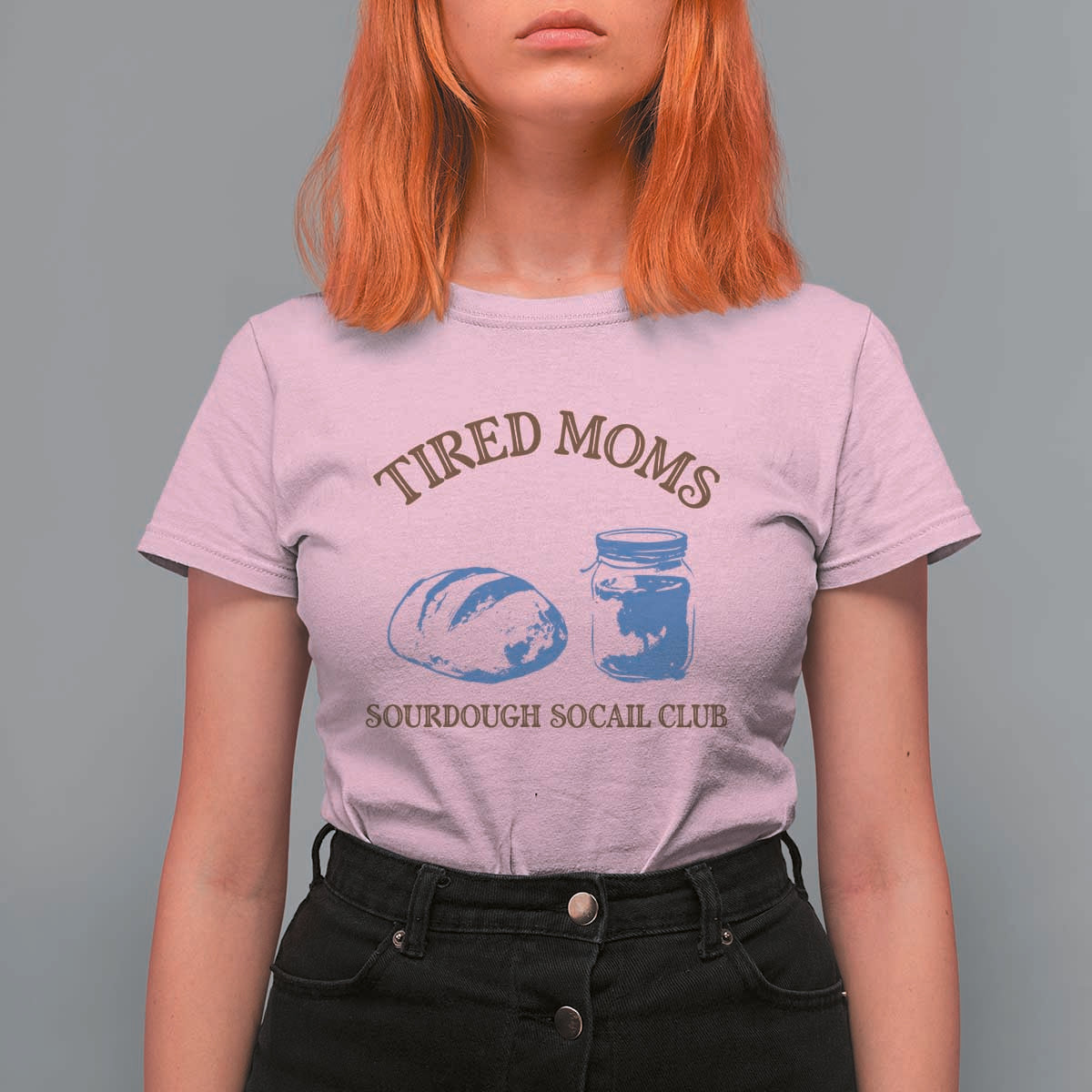 Tired Moms Sourdough Socail Club T Shirt For Women Funny Baking Baker Humor