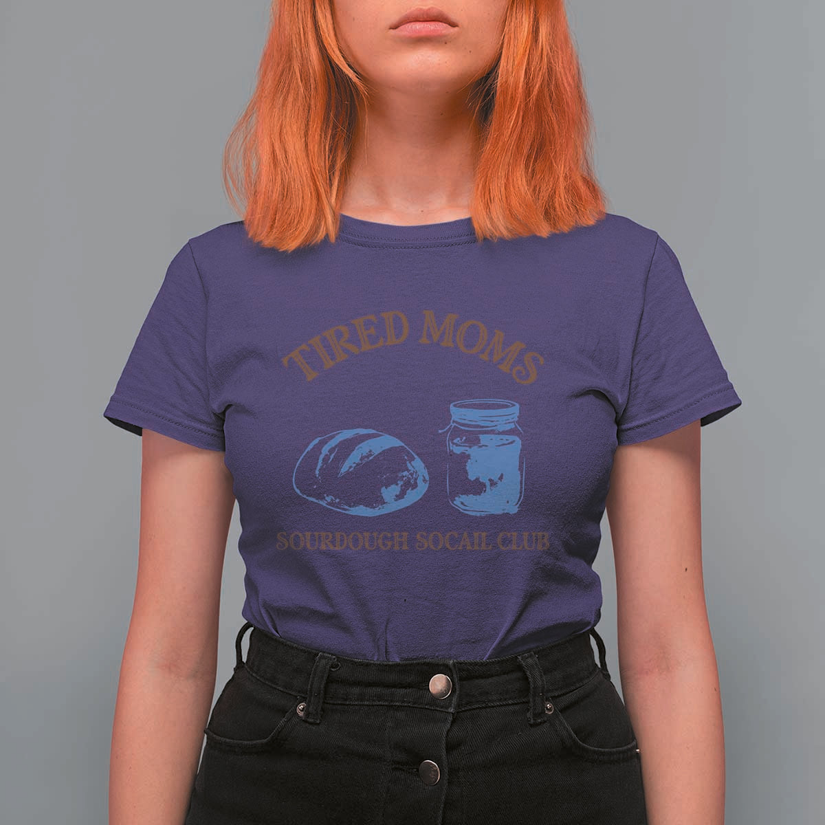 Tired Moms Sourdough Socail Club T Shirt For Women Funny Baking Baker Humor