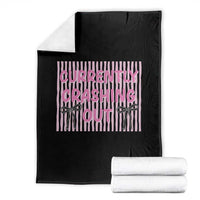 Currently Crashing Out Throw Blanket Coquette Pink Bow Sarcastic Funny Quote