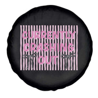 Currently Crashing Out Spare Tire Cover Coquette Pink Bow Sarcastic Funny Quote