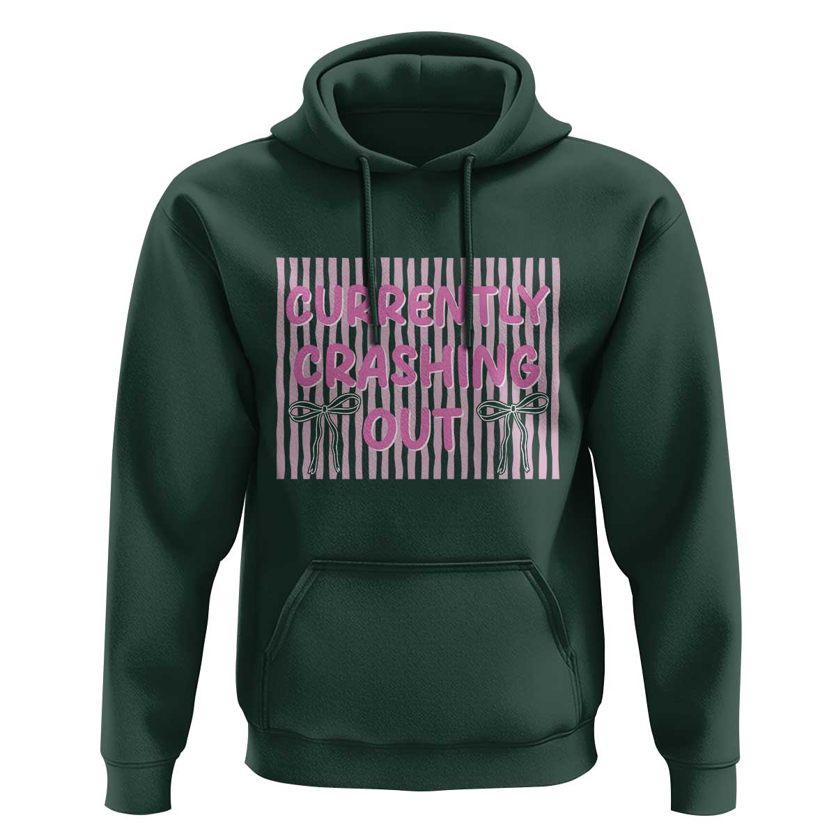 Currently Crashing Out Hoodie Coquette Pink Bow Sarcastic Funny Quote
