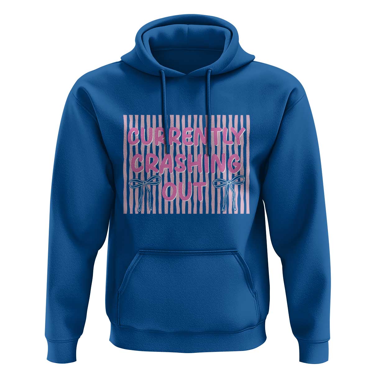 Currently Crashing Out Hoodie Coquette Pink Bow Sarcastic Funny Quote