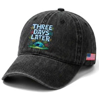 3 Days Later Washed Cotton Baseball Cap Funny Easter Christian