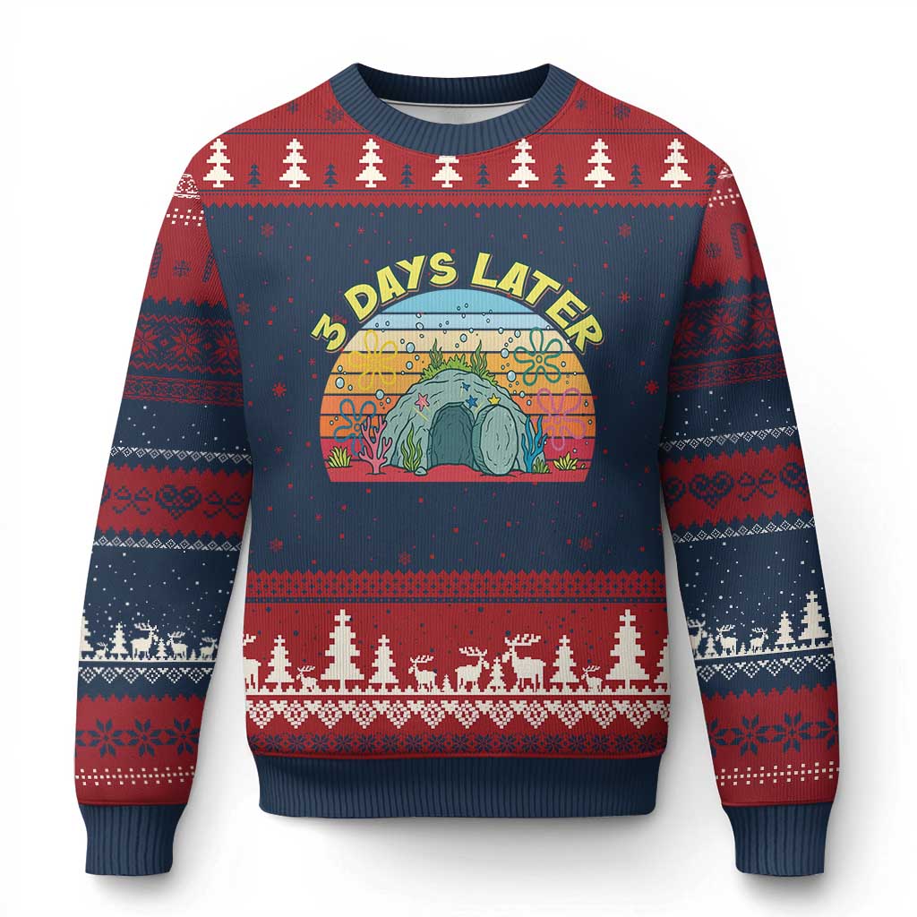 3 Days Later Christian Resurrection Ugly Christmas Sweater Funny Easter Jesus Meme