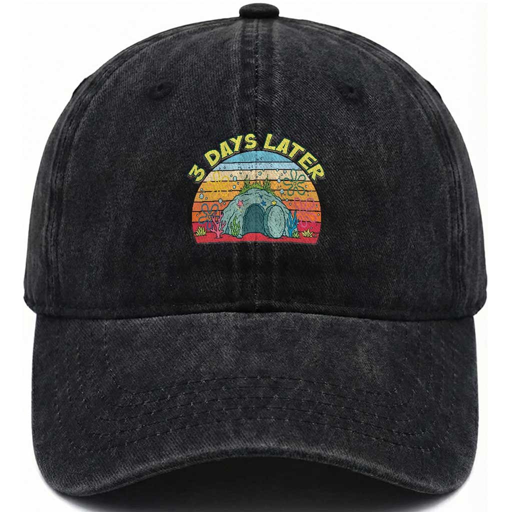 3 Days Later Christian Resurrection Washed Cotton Baseball Cap Funny Easter Jesus Meme