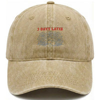 3 Days Later Washed Cotton Baseball Cap Funny Easter Jesus Christian Meme