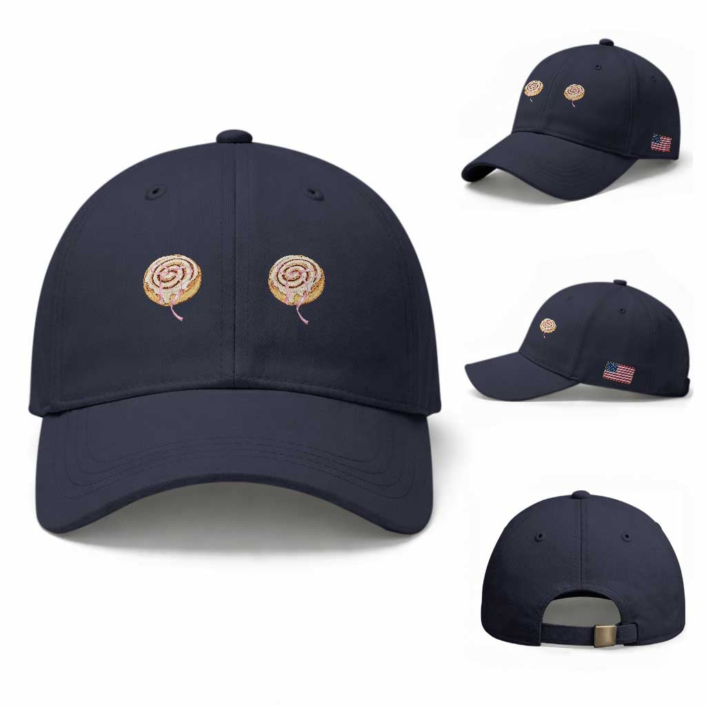 Funny Cinnamon Roll Baseball Cap Double Bakery Meme